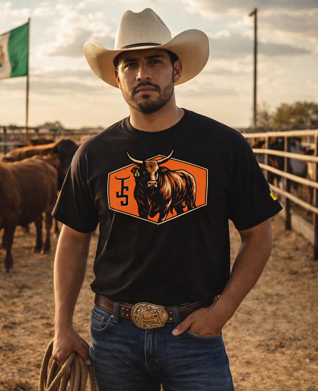 Monster with the big horns western Tshirt