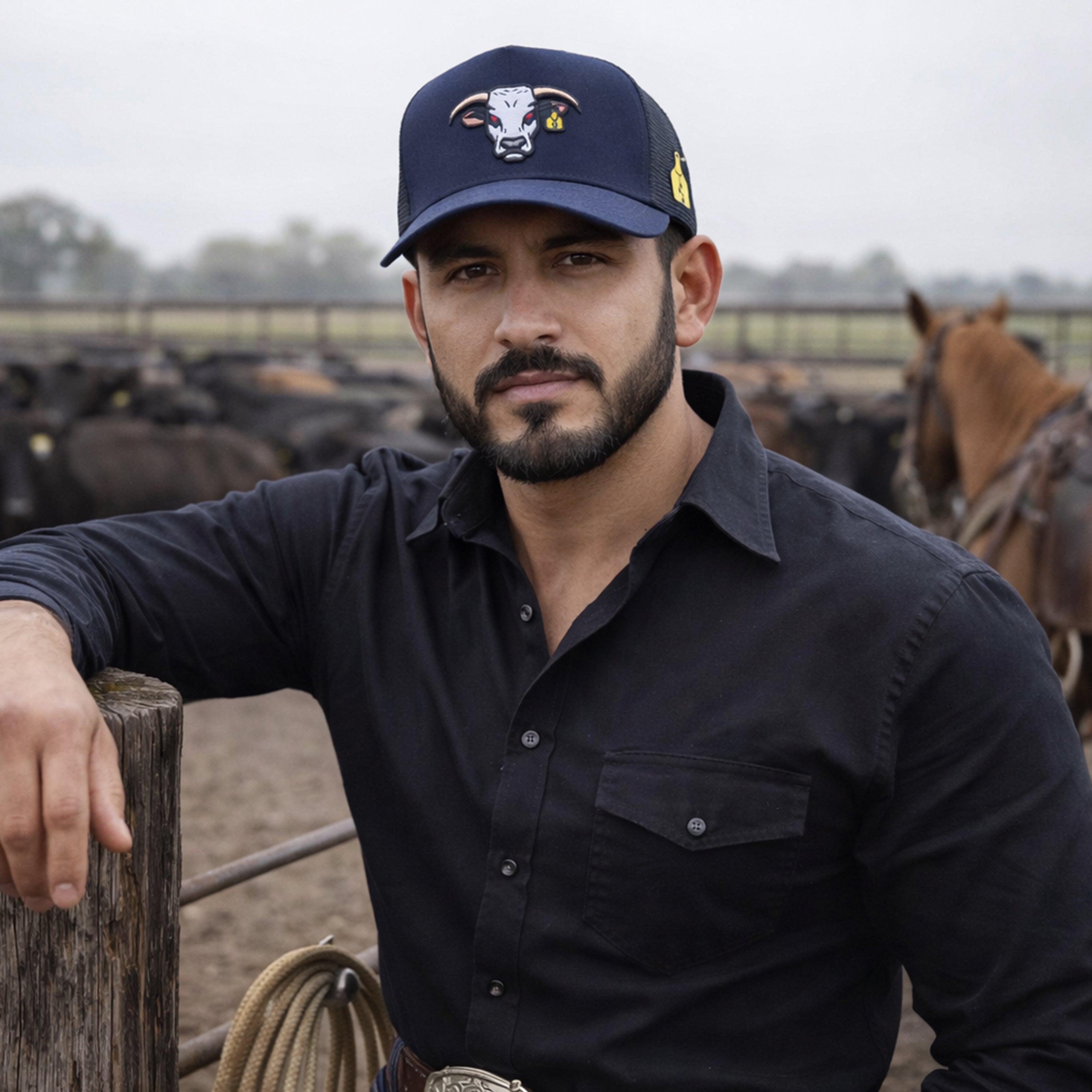 Gorra de camionero azul marino de Mad Bull