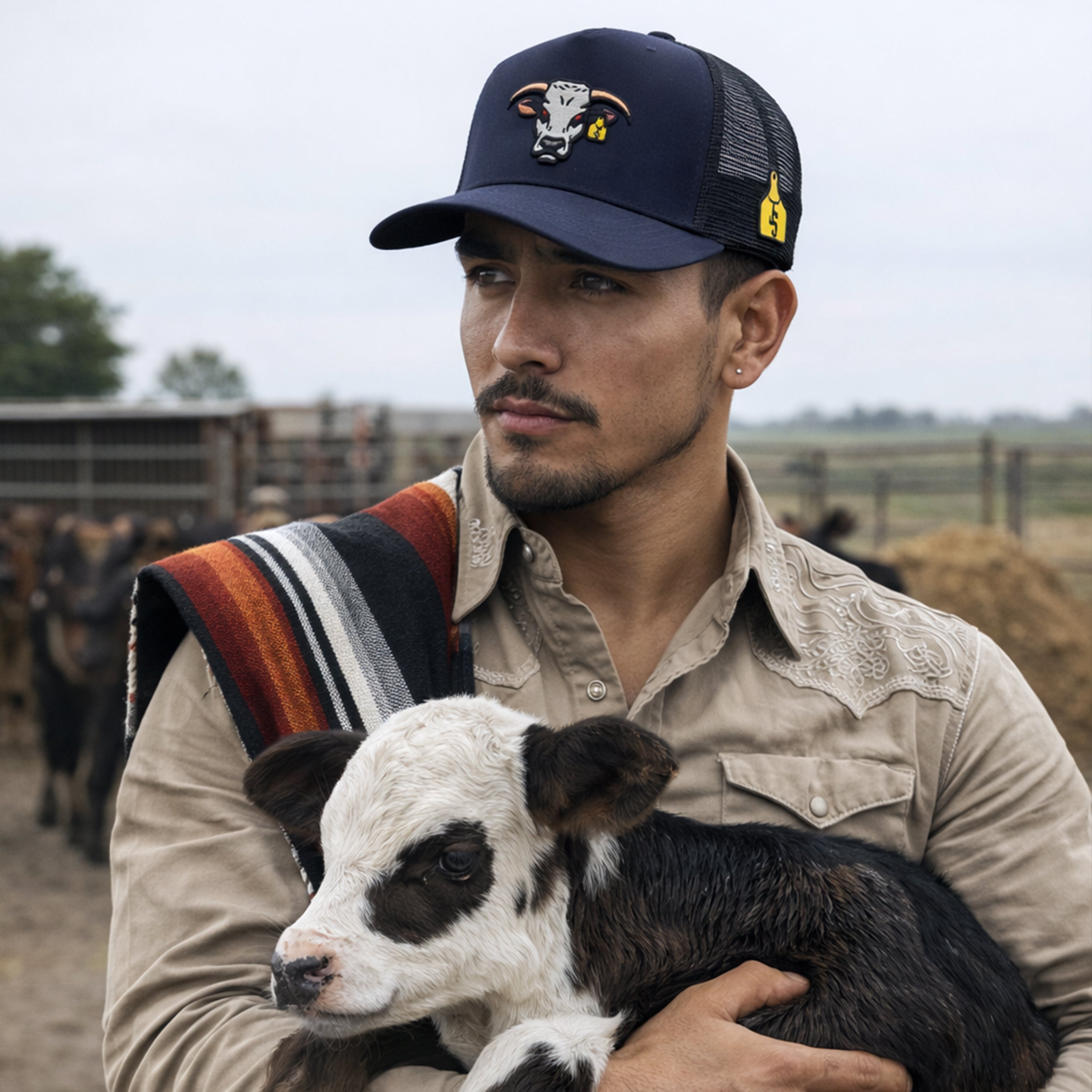 Gorra de camionero azul marino de Mad Bull