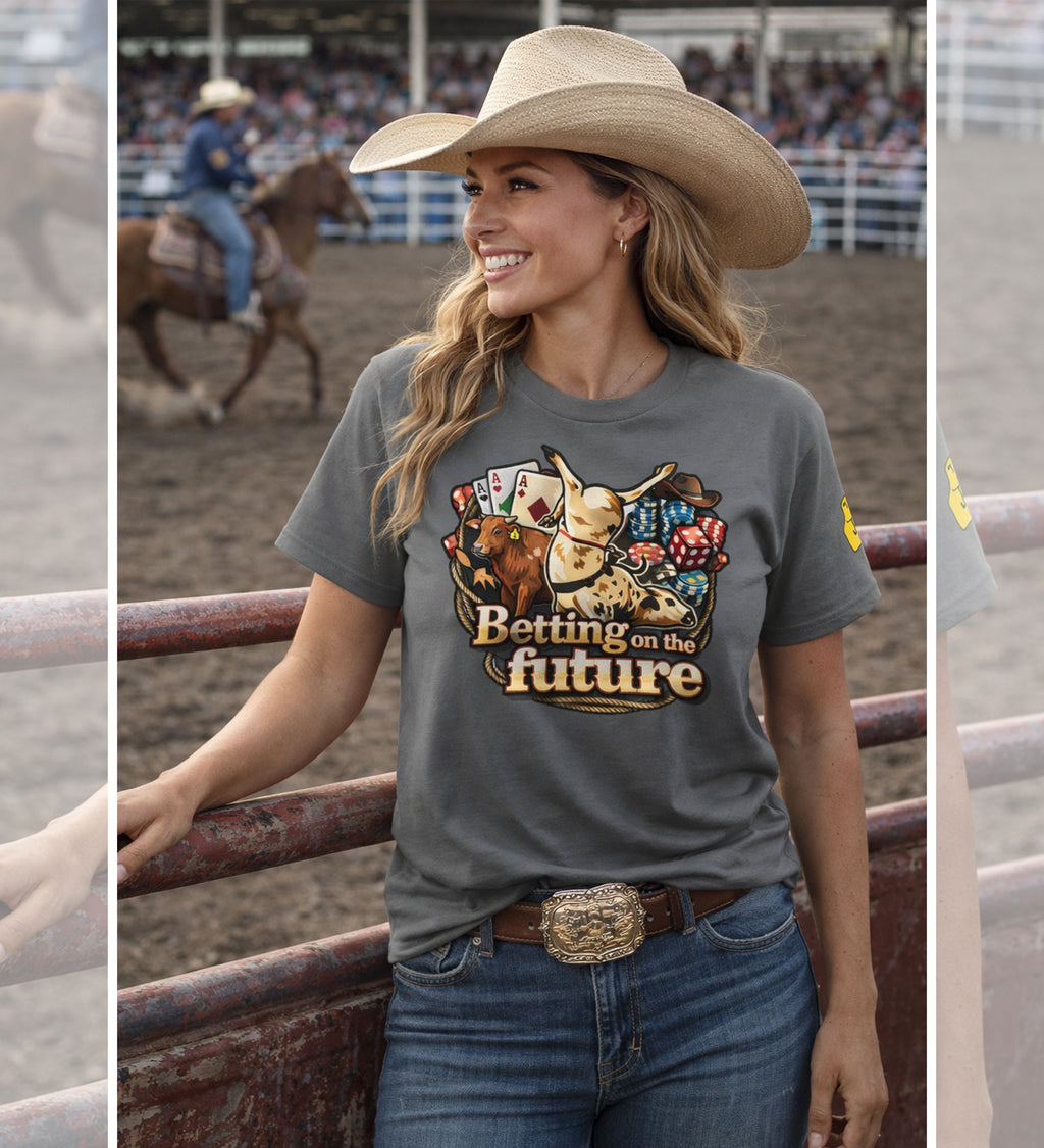 Apostando al futuro (inglés) camiseta vaquera