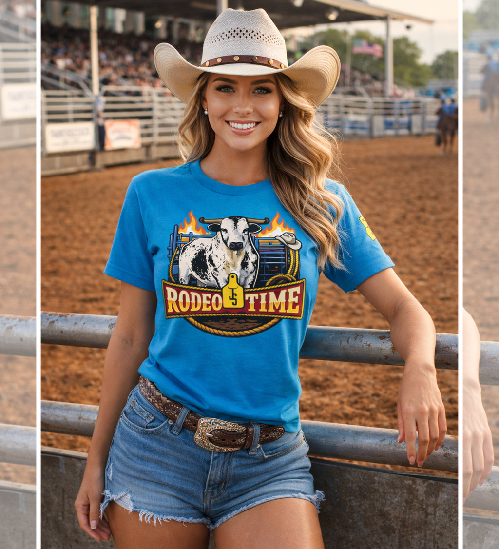 tiempo de rodeo camiseta vaquera