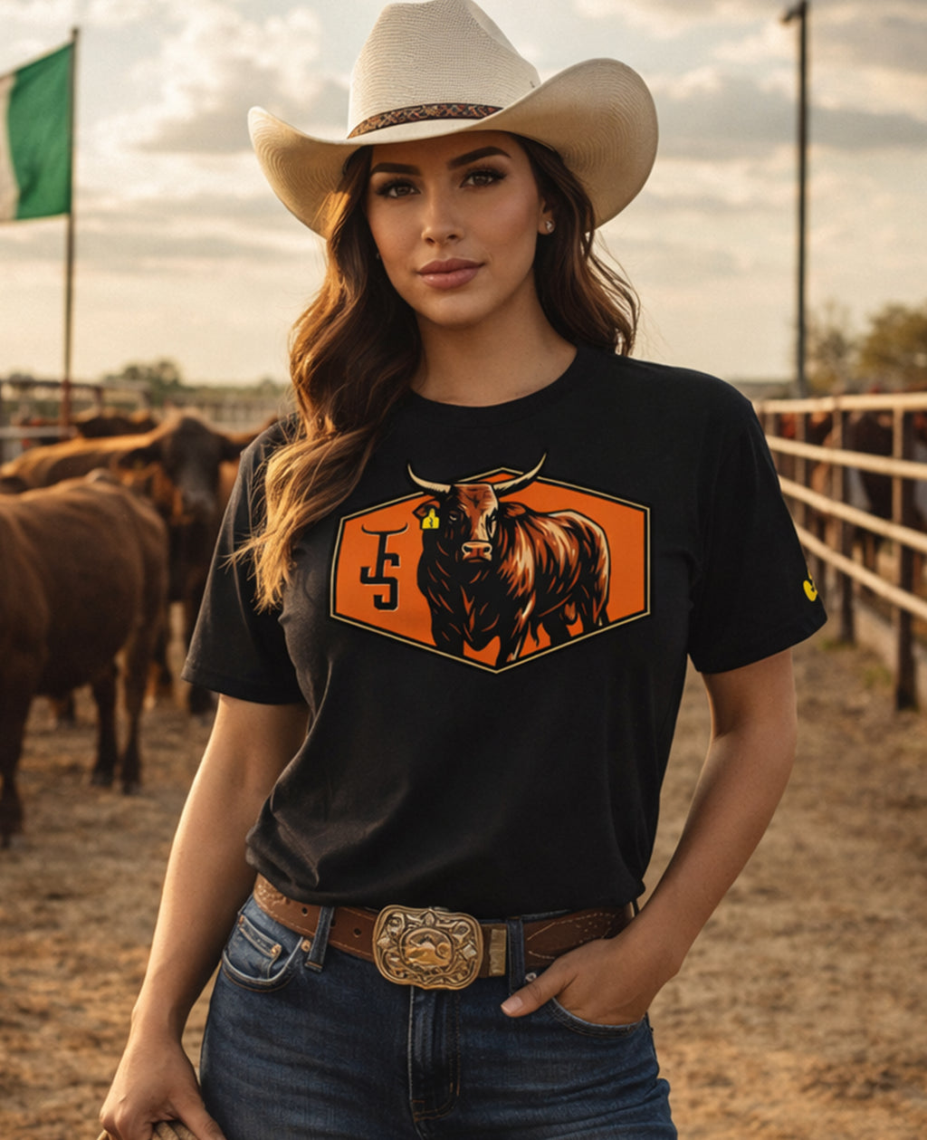 Monster with the big horns western Tshirt