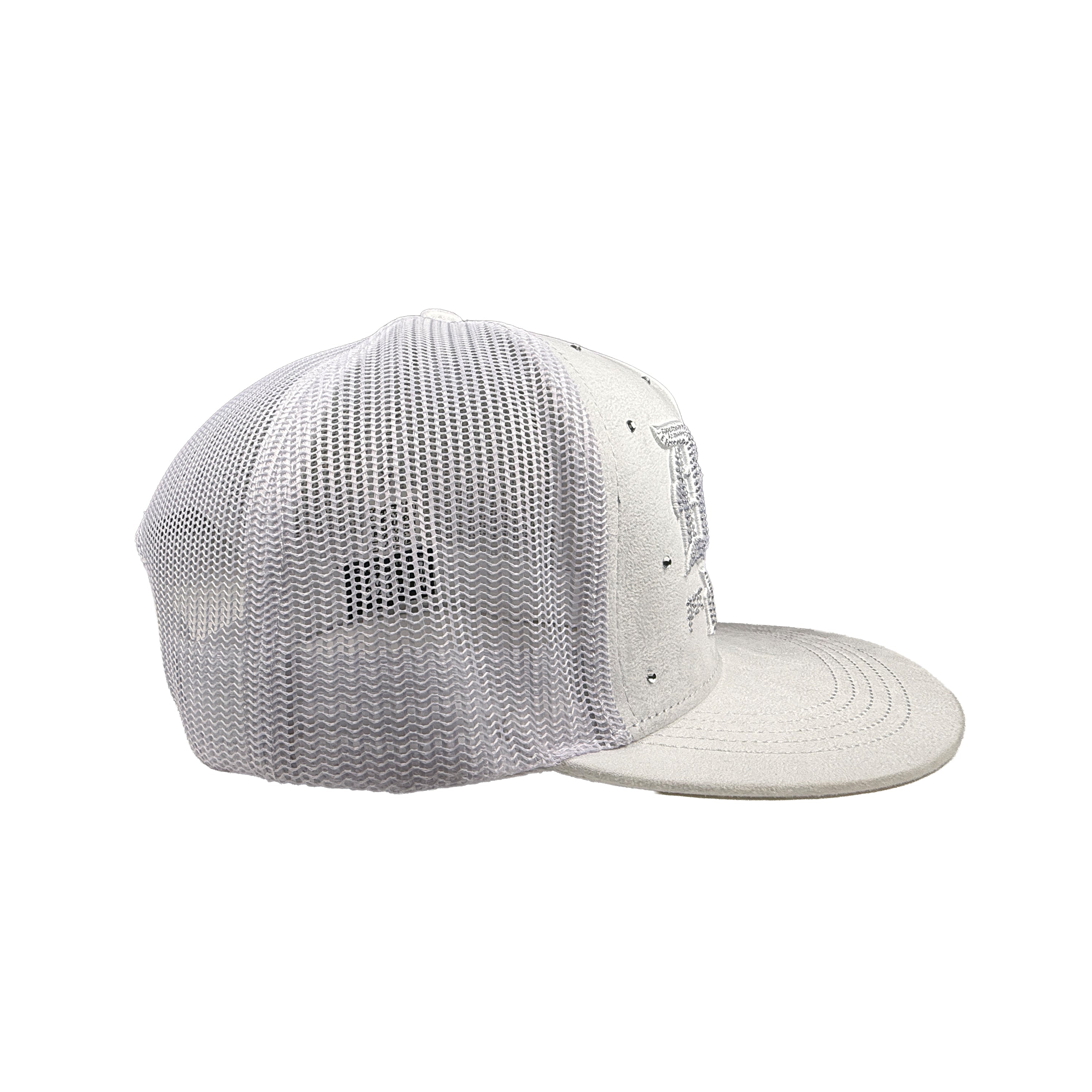 Dios por delante white western snapback