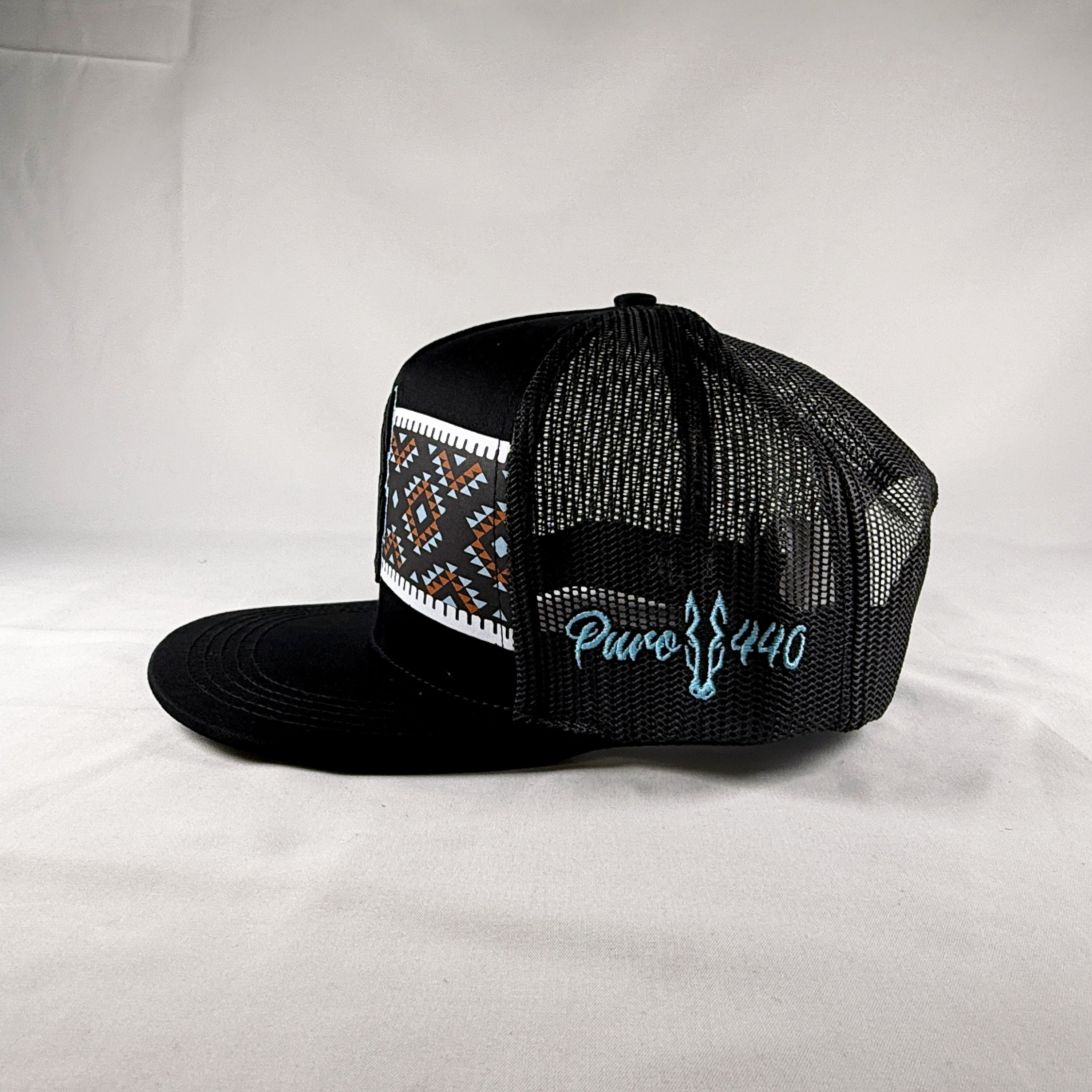Midnight aztec western snapback cap