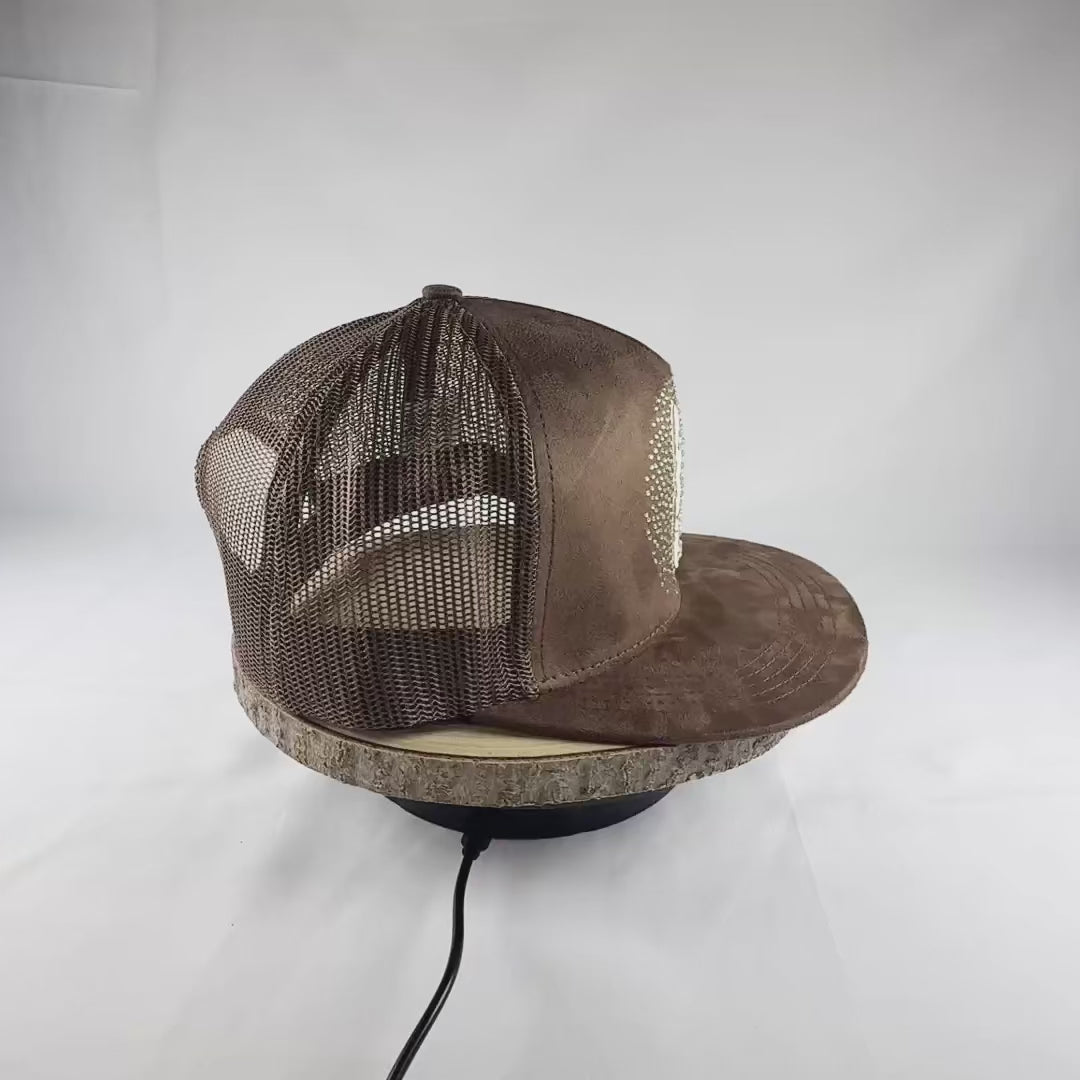 midnight sparks brown western snapback cap